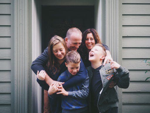Family laughing.