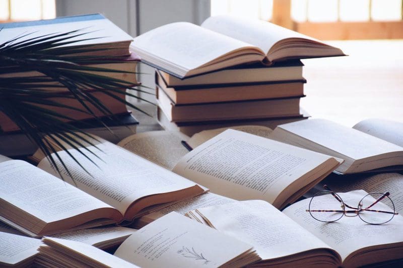 Stack of books.