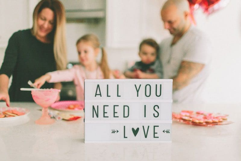 Family at Valentine's Day