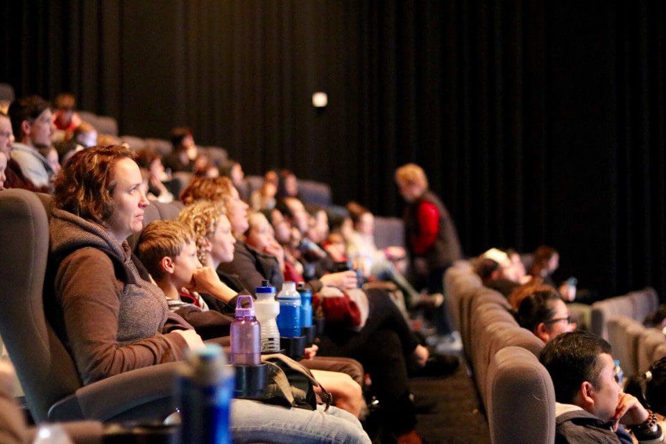 People sitting in an auditorium