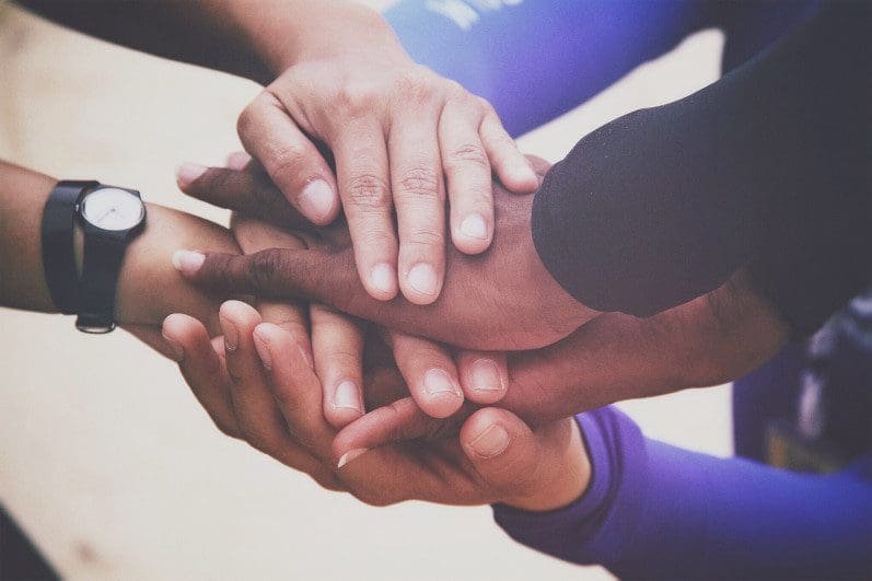 Hands touching