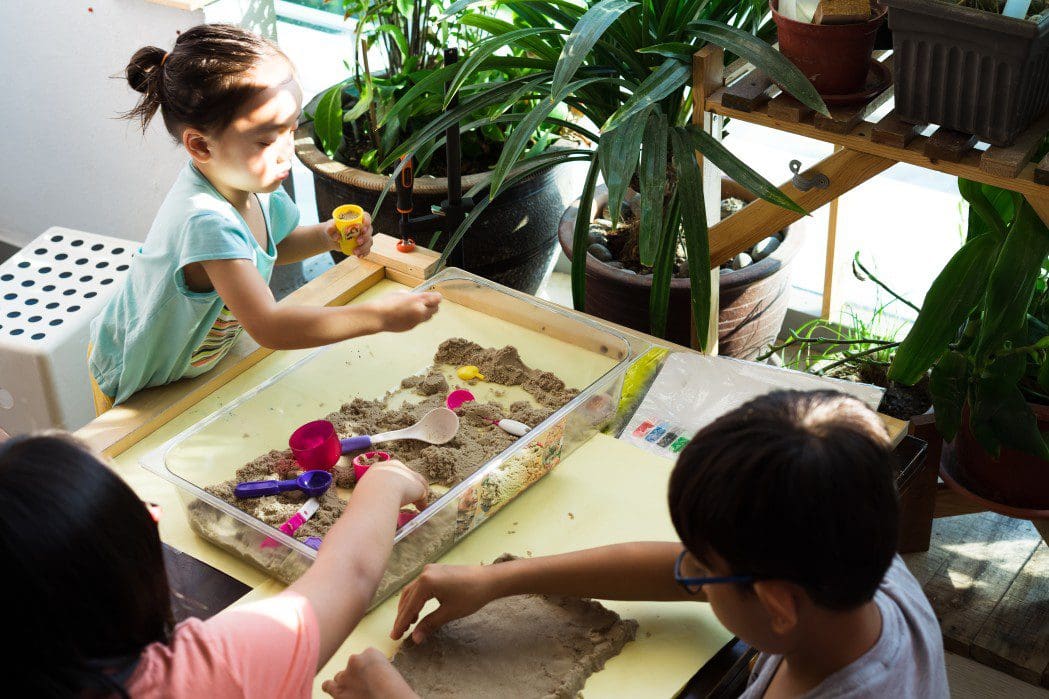 Children participate in ABA play therapy.