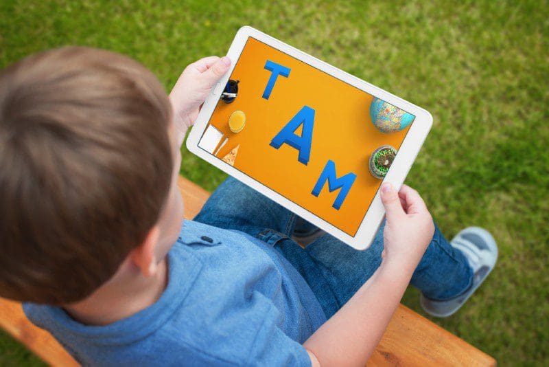 Child working through a communication app