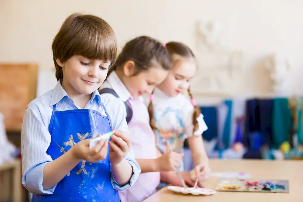 A child doing crafts